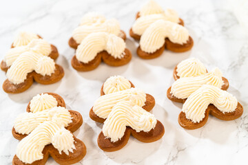 Creating Gingerbread Cookie Sandwiches with Buttercream Filling