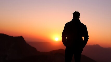 silhouette of a person in the sunset