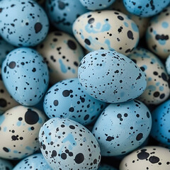 blue and white spotted easter egg