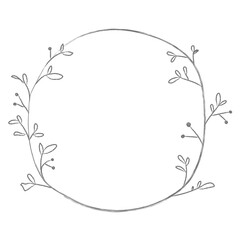 Leafy doodle frame design element