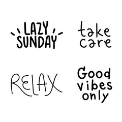 Cool word sticker design element set