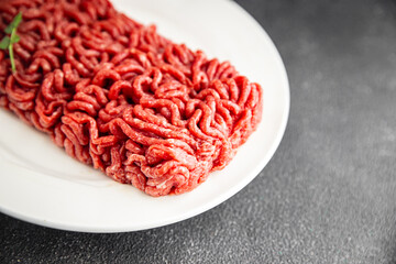 minced meat fresh beef, pork meat tasty eating cooking meal food snack on the table copy space food...