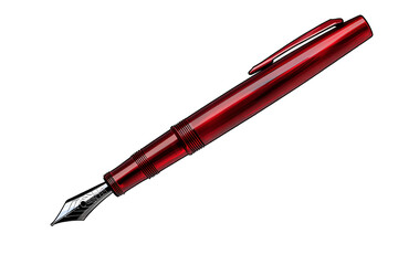Isolated Red Elegant Fountain Pen