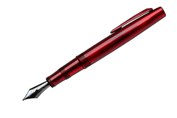 Isolated Red Elegant Fountain Pen