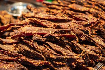 Savory Spicy Beef Jerky Ready for Snacking and Enjoyment