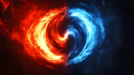 Obraz premium Abstract swirling fire and ice cosmic artwork