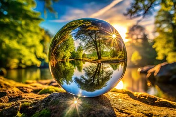 Crystal Ball Reflections: Aerial Drone Photography of Sparkling Light