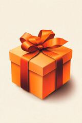 Obraz premium Simple Gift Box Illustration with Elegant Ribbon and Festive Design in Vibrant Colors
