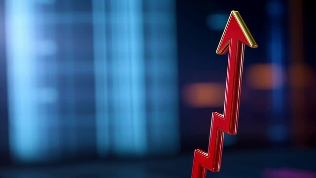 Dynamic upward trend illustrating financial growth and success in a digital environment.