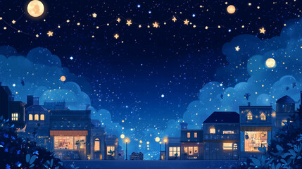 Naklejka premium Starry Night. Generative AI.