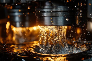 Macro Shot of Hydraulic Pistons in Motion with Grease