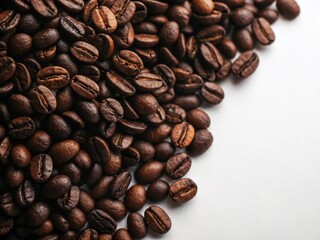 Fototapeta premium Dark Roasted Coffee Beans: Rich Texture Background for Cafe Menu or Packaging Design