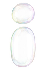 i png letter sticker, 3D transparent holographic bubble