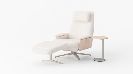 Fototapeta premium Ergonomic Side Table Setup with Lumbar Pillow and Footrest for Correct Posture Cinematic Still Image
