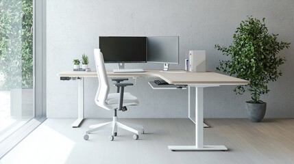 Precision Tower: Ultra-Detailed Ergonomic Home Workstation with Angled Monitor Shelf for Cinematic Eye-Level Arrangement