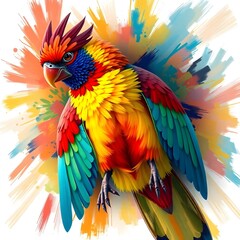 Fototapeta premium Phoenix digital art, Phoenix illustration, Fenikeks Bird, Mythological bird art Fantasy bird art, Fire bird art, bird, animal, nature, wildlife, beak, red, feather, wild, feathers, black, puffin, iso