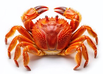 Live Chinese Mitten Crab Isolated on White Background - Fresh Seafood Stock Photo