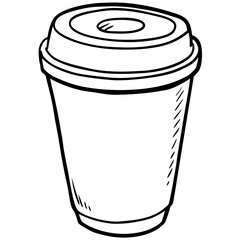 Paper coffee cup hand drawn vector illustration