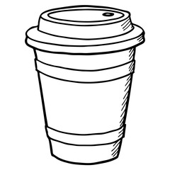 Paper coffee cup hand drawn vector illustration