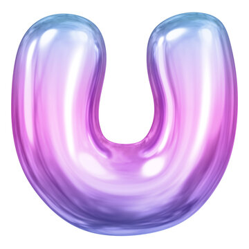 recommend clip art: U letter png sticker, pink 3D gradient balloon English alphabet, transparent background