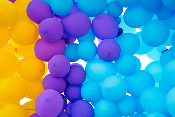 many colorful balloons