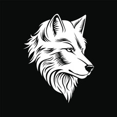 vector logo wolf  head
