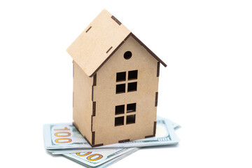 house with dollars isolated