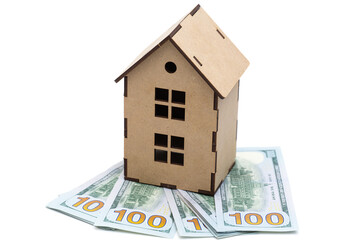 house with dollars isolated