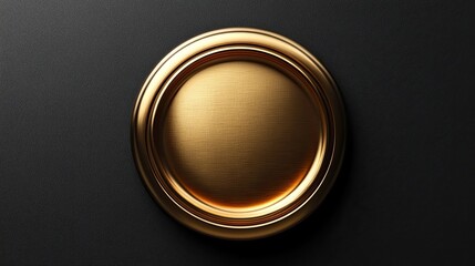 Gold wax seal designed in realistic 3D on a transparent background.