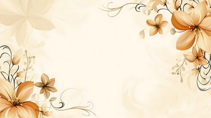 Elegant Beige Floral Design Background Image