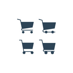 Shopping cart simple vector icon illustration.
