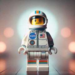 Naklejka premium Lego astronaut retro version 80s, generated with artificial intelligence