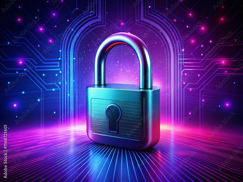 Aufkleber digital padlock: cyber security & data privacy protection for computing systems