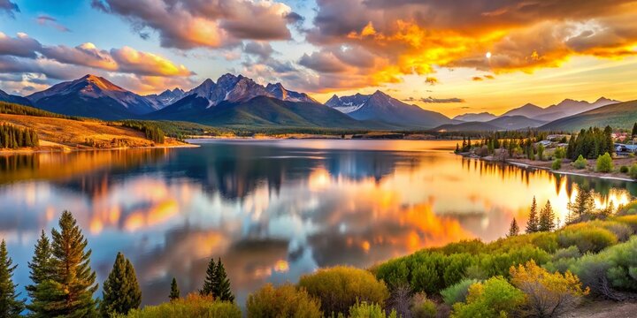 Dillon Reservoir, Colorado: Stunning Mountain Scenery with Bokeh Effect