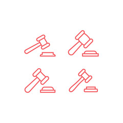 Security, auction icons set. Element of judge gavel icon for mobile concept and web apps.