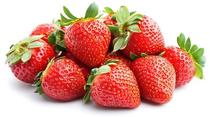 strawberries on white background