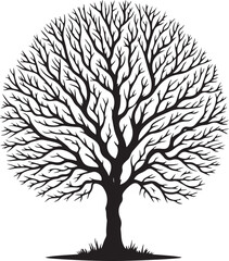 Obraz premium Vector art illustrations of a leafless tree silhouette 