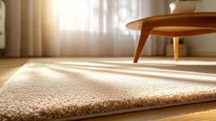 Clean Carpet in Modern Living Room. Generative AI