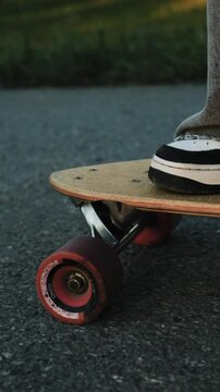 foot on a skateboard