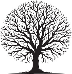 Obraz premium Vector art illustrations of a leafless tree silhouette 