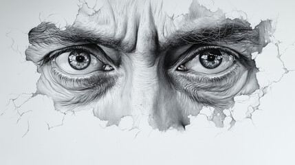 Fototapeta premium Sketch of a man who undergoes depression