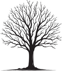 Obraz premium Vector art illustrations of a leafless tree silhouette 