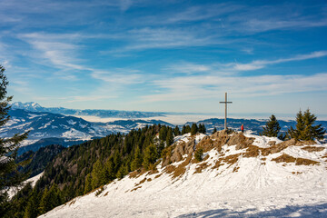 allg&auml;u, austria, view, hochgrat, snow, winter wonderland, mountains, alps, hike, hiking, wallpaper, sunset, sun, view, alpine, skiing, ski, area, summit, peak, panorama