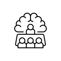 Brainstorming outline icons, minimalist vector illustration ,simple transparent graphic element .Isolated on white background