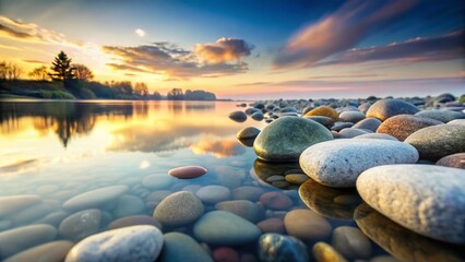 Double Exposure: Smooth Stones Texture Abstract Background