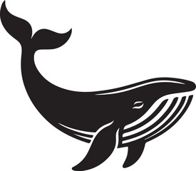 Fototapeta premium Humpback Whale fish silhouette vector illustration