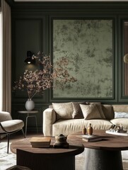 Elegant Living Room Interior Design with Neutral Tones