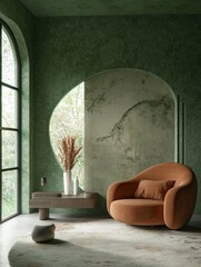 Serene Green Room Modern Chair Design Interior