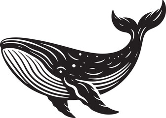 Humpback Whale fish silhouette vector illustration