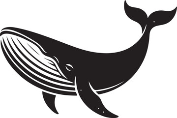 Fototapeta premium Humpback Whale fish silhouette vector illustration